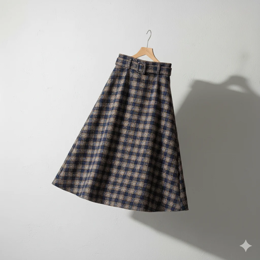 Skirt French checkered skirt - Image 1