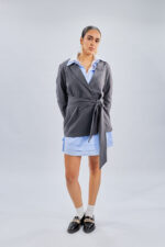 Serenity Tie Blazer in Grey - Image 6