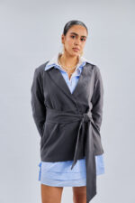 Serenity tie blazer in Navy Blue - Image 9