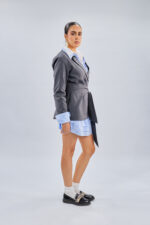 Serenity Tie Blazer in Grey - Image 4