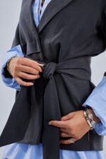Serenity tie blazer in Navy Blue - Image 7