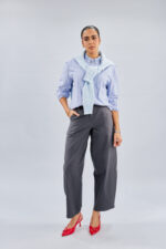 Volume Curve Pants in Navy Blue - Image 6