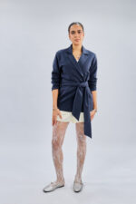 Serenity tie blazer in Navy Blue - Image 3