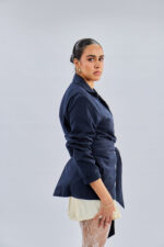 Serenity Tie Blazer in Grey - Image 9