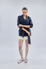 Serenity tie blazer in Navy Blue