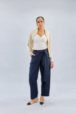 Volume Curve Pants in Navy Blue - Image 3