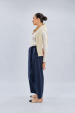Volume Curve Pants in Navy Blue - Image 2
