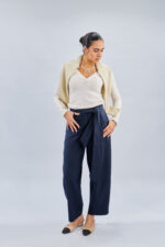 Volume Curve Pants in Navy Blue - Image 2