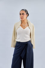 Volume Curve Pants in Navy Blue - Image 5