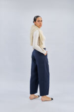 Volume Curve Pants in Navy Blue - Image 4